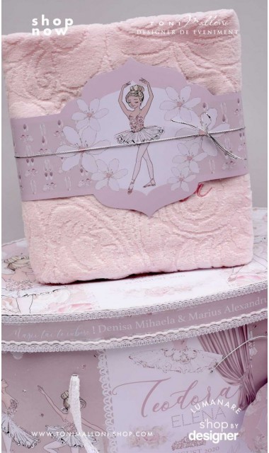 Trusou de botez cu mica balerina tutu tiara eleganta si broderie personalizata 1